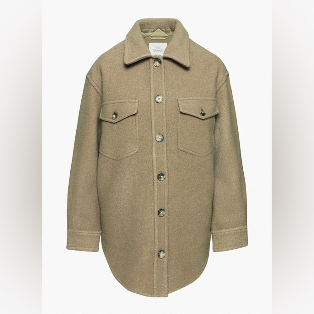 Wilfred Free (Aritzia) The Ganna Shirt Jacket in Taupe Beige Size Small